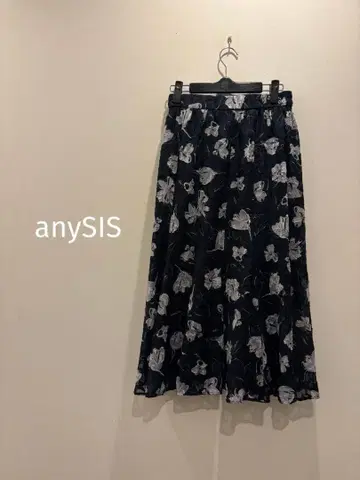 any SiS 꽃무늬 플레어 스커트 M 안감 허리밴딩