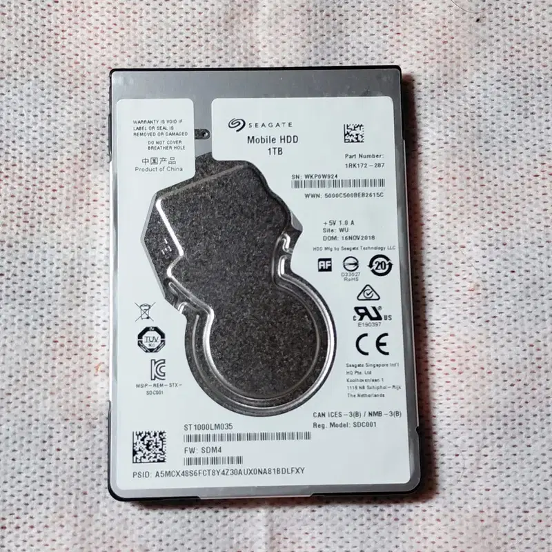 씨게이트 HDD 1TB 노트북하드 슬림 5400/128M 2.5인치