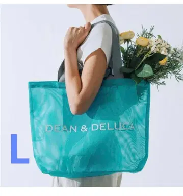DEAN & DELUCA 메쉬 토트백 L 터콰이즈 라일락