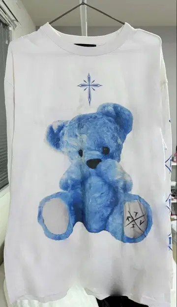 TRAVAS TOKYO 긴팔 곰 프린트 화이트 블루