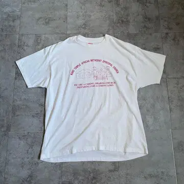 90s USA제 Hanes 티셔츠 화이트 흰색 싱글 스티치 구제 의류