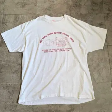 90s USA제 Hanes 티셔츠 화이트 흰색 싱글 스티치 구제 의류