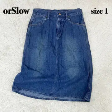 orSlow 오어슬로우 데님 스커트 일본제 신치 벨트 블루 사이즈 1