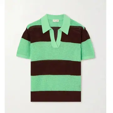 1회 착용 DRIES VAN NOTEN 스키퍼 니트 폴로 보더