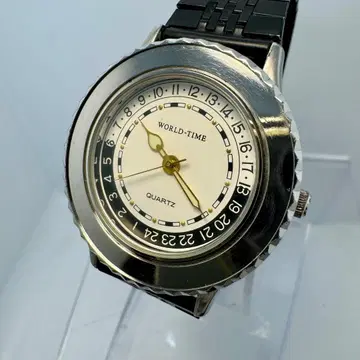 [실동] WORLD-TIME 월드타임 손목시계 24시간 디스크 회전 베젤