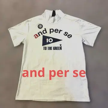 새상품급 and per se 모크넥 반팔 셔츠 화이트 여성용