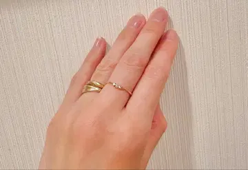 에스테르 K10 10호 다이아몬드 반지 3알 다이아 핑크 골드 반지