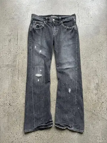 ON BOARD Y2K Grunge Paint Flare Jeans