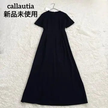 미사용 새상품 callautia 허리 턱 롱 원피스 블랙 반팔