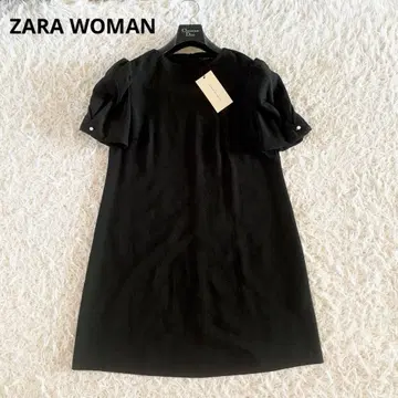 ZARA WOMAN 펄 장식 퍼프 슬리브 원피스