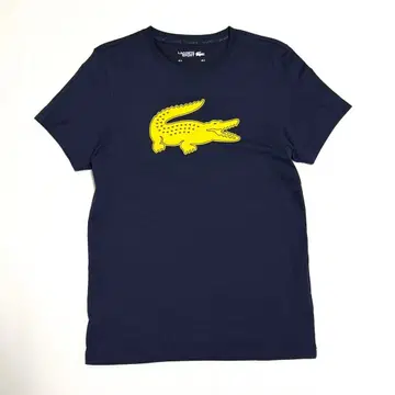 LACOSTE SPORT 티셔츠 네이비 옐로우 컬러 로고