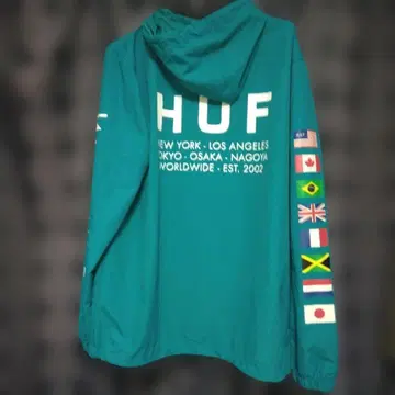 HUF 나일론 아노락 후드티 S 사이즈 하프 지퍼