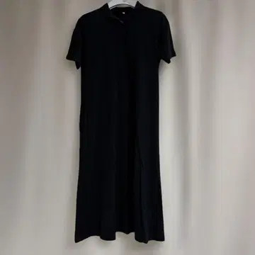 무인양품 반팔 폴로 셔츠 원피스 블랙 M-L