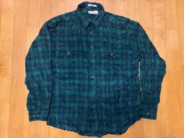 US 직수입! 90s 마카오제 GUESS 코듀로이 체크 L 그린 블랙