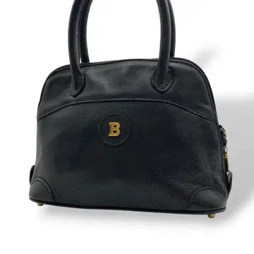 BALLY 발리 핸드백 가죽 블랙 팔걸이 B 로고 골드 금장 장식