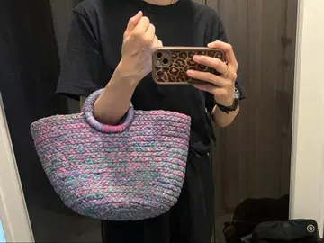 라피아 풀 짜임 백