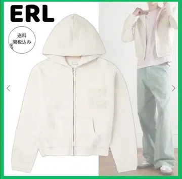 ERL 집업 후드티 화이트
