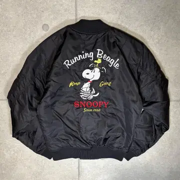 Vintage SNOOPY MA-1 플라이트 자켓 양면 자수 피넛