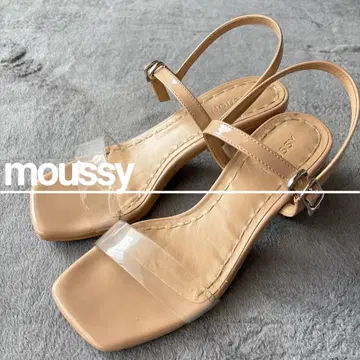 [새상품급] moussy 클리어 스트랩 샌들 베이지
