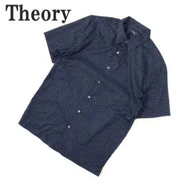 Theory 띠어리 반팔 셔츠 네이비 컬러 코튼 폴리우레탄 M C6132