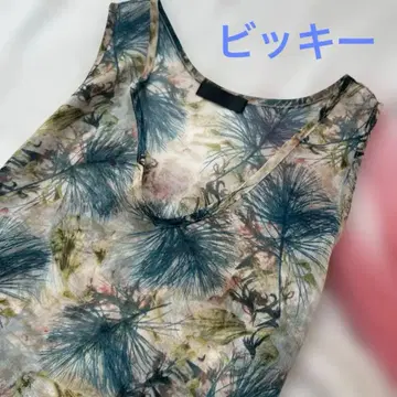 새상품급 비키 블라우스 시어 탱크탑 슬리브리스 상의 여름 바다