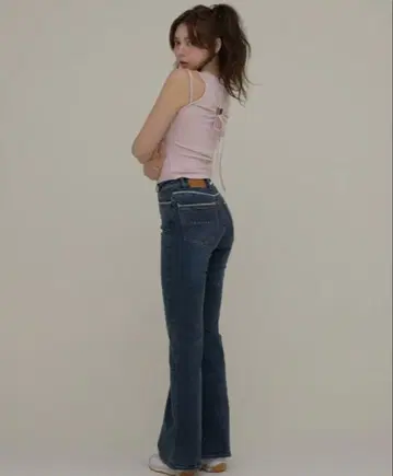 andmary 하트 스티치 데님 네이비 블루 S