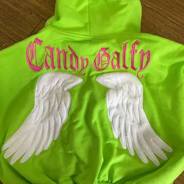Candy GALFY 후드티 깃털 자수