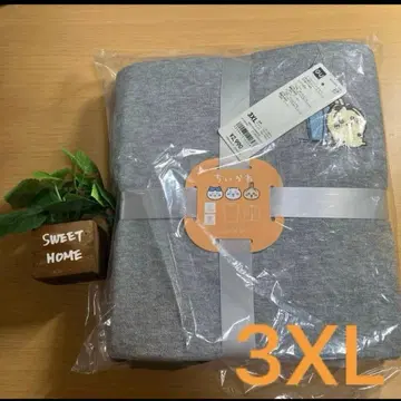 미사용 새상품 3XL 치이카와 드라이 파일 세트 GU 반팔&반바지 그레이