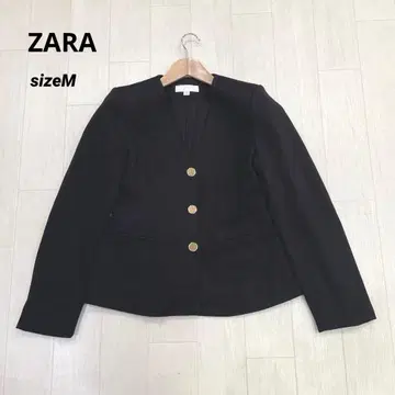 새상품급 ZARA 자라 스트레치 노카라 자켓 M 블랙