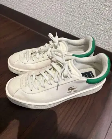 LACOSTE 라코스테 가죽 스니커즈 화이트 그린 악어 로고