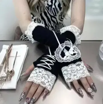 BABYMETALCLUB 레이스 리본 핸드 워머 BMC 갸루