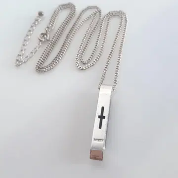 목걸이 펜던트 십자가 크로스 블랙 은색 STERLING