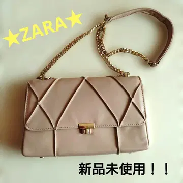 [ 미사용 새상품! ] ZARA 숄더백 골드 체인 핑크 베이지