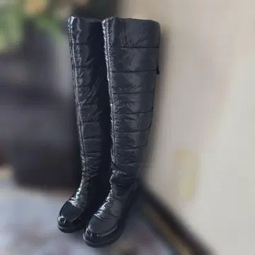 [ 컨디션 최상 / 24.5cm ] 백리본 퀼팅 롱 다운 스노우 부츠