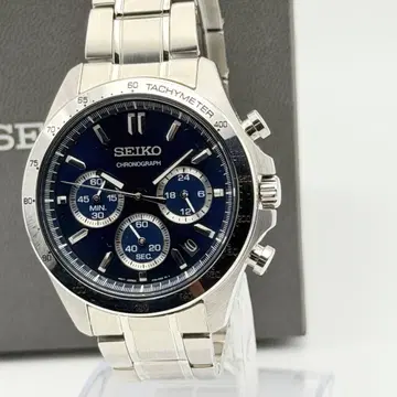 세이코 스피릿 SBTR011 크로노그래프 데이트 파란색 다이얼 seiko
