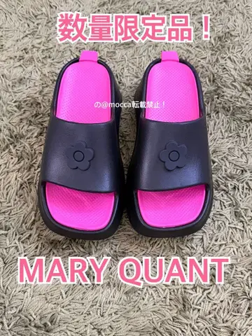 MARY QUANT 데이지 통굽 샌들 블랙&핑크 M사이즈