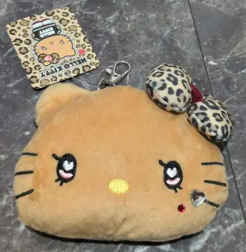 키티 레오파드 무늬 패스 케이스