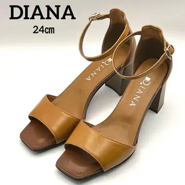 컨디션 최상 DIANA [ 24cm ] 앵클 스트랩 샌들 브라운 가죽