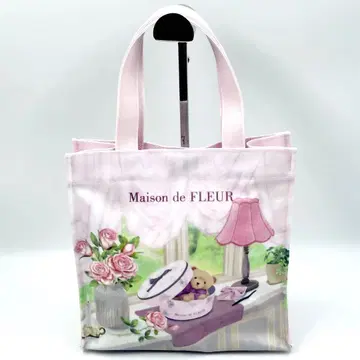 Maison de FLEUR 베어 패턴 토트백 핑크 곰 패턴