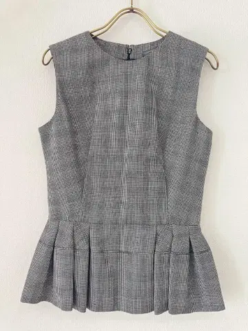 ALEXANDER McQUEEN 체크 무늬 페플럼 슬리브리스