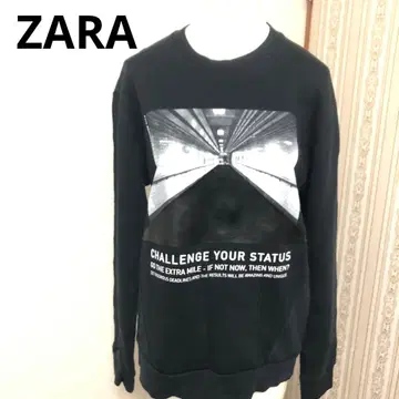 ZARA 그래픽 프린트 맨투맨 블랙