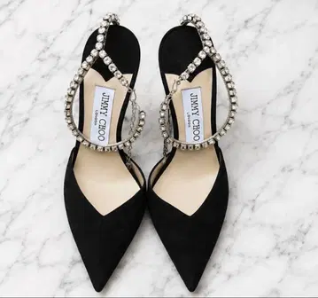새상품급 Jimmy Choo SAEDA 100 36 블랙 펌프스