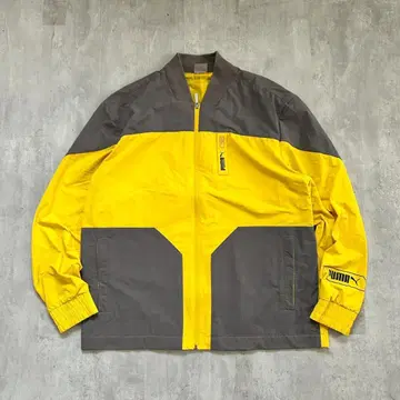 D544 외관 새상품급 PUMA 나일론 자켓 XXL 노랑 윈드 브레이커