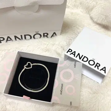 PANDORA 하트 스네이크 체인 팔찌