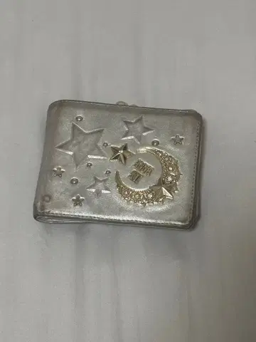ANNA SUI 이단 접이식 지갑 가마구치 별 달 실버