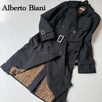 alberto biani 알베르토 비아니 트렌치코트 레오파드 무늬 블랙