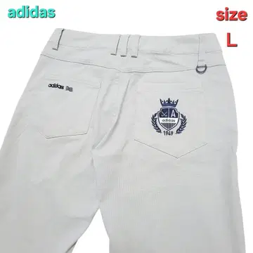 아디다스 골프 D링 팬츠 L 로고 자수 라이트 그레이