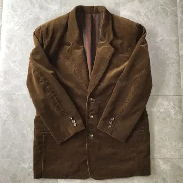 90s vintage 코듀로이 테일러드 자켓 브라운 아메카지