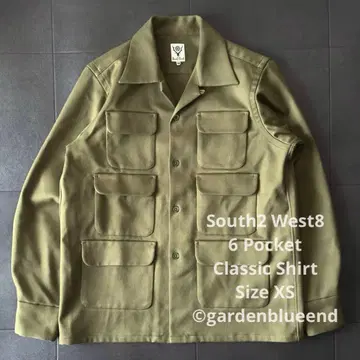 South2 West8 6 포켓 셔츠 자켓 사이즈 XS 카키