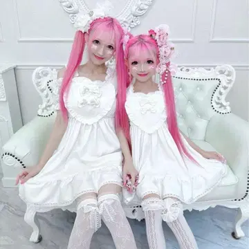 Ricca ricca 에이프런 원피스 히메갸루 리리피 코갸루 하트